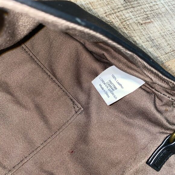 J. Crew Leather Envelope Shoulder Bag w/Chain Strap - Black/Bronze - Picture 6 of 12